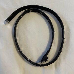 Allsaints Black Leather Studded Belt